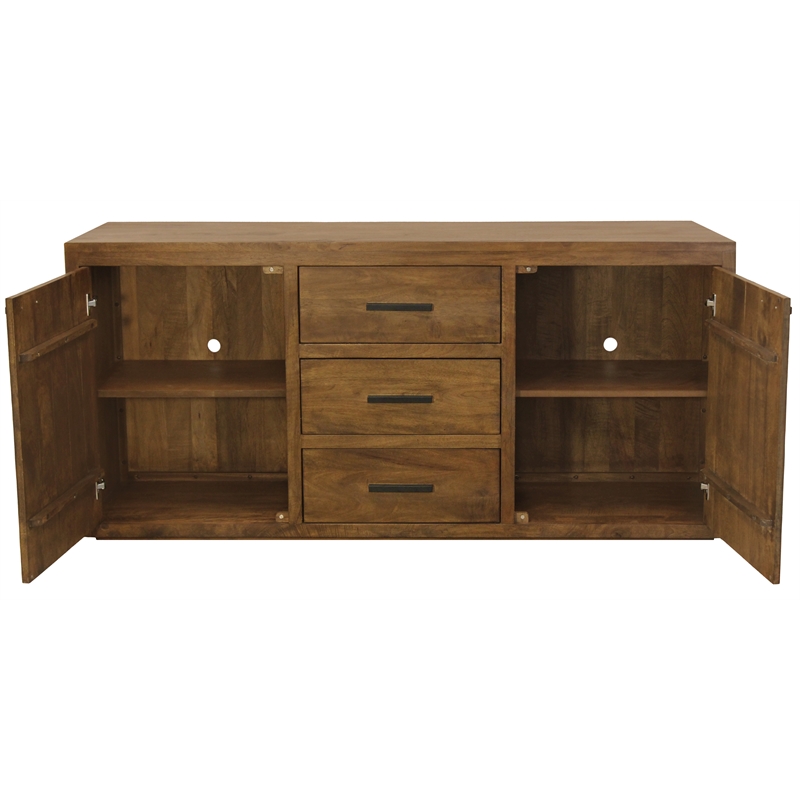 Imperial Sideboard 3-Drawer 2-Door in Transitional Chestnut Finish on Solid Wood