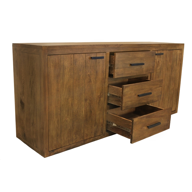 Imperial Sideboard 3-Drawer 2-Door in Transitional Chestnut Finish on Solid Wood