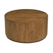 Flagstaff Round Cocktail Table in Modern Spice Tan Finish on Solid Wood