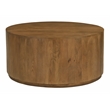 Flagstaff Round Cocktail Table in Modern Spice Tan Finish on Solid Wood