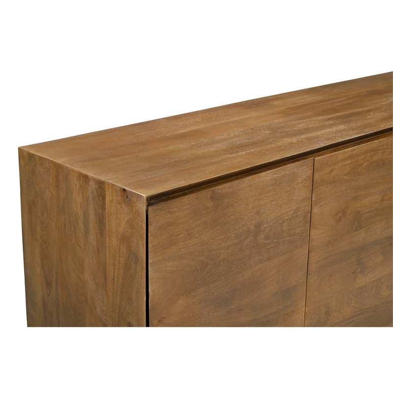 Flagstaff 4-Door Sideboard in Modern Spice Tan Finish on Solid Wood