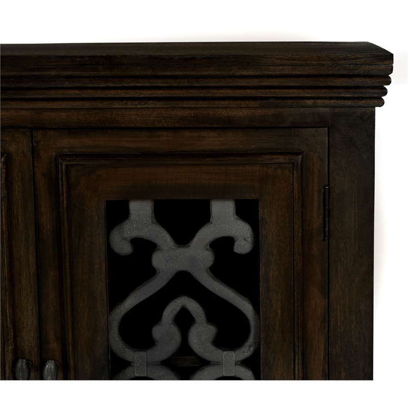 Hearst 4-Door Sideboard in Traditional Barista Brown Finish on Solid Wood