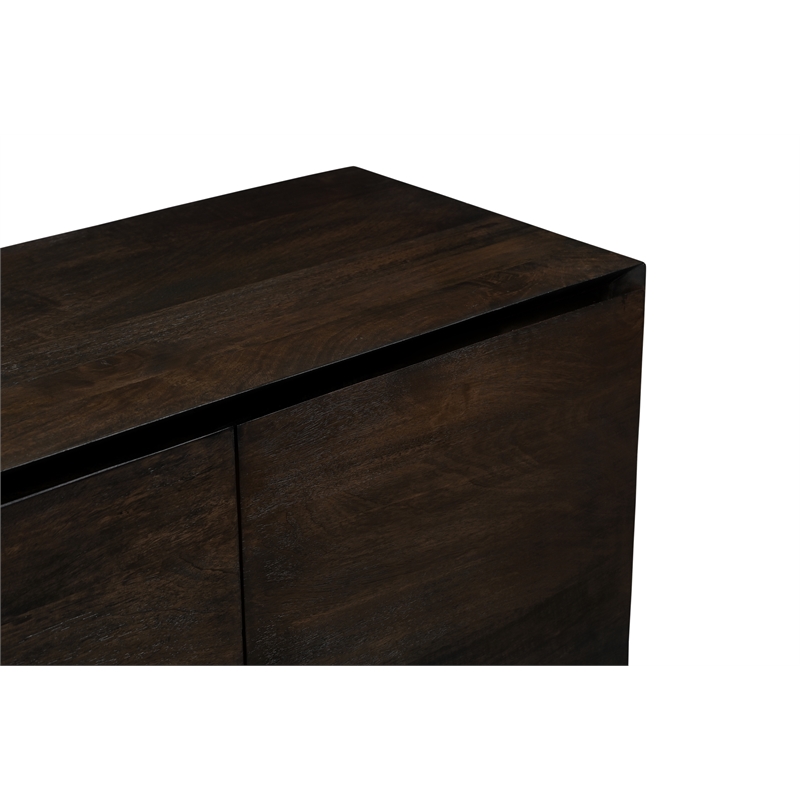 Flagstaff 4-Door Sideboard in Modern Barista Brown Finish on Solid Wood