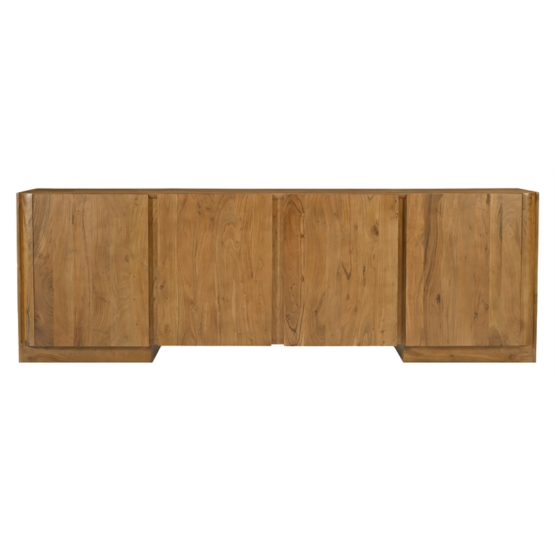 Percy 4-Door Sideboard in Modern Acacia Tan Finish on Acacia Solid Wood