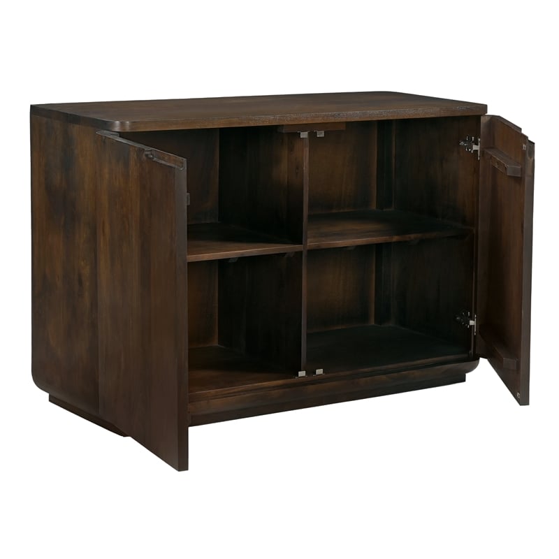 Bernard 2-Door Sideboard in Modern Barista Brown Finish on Acacia Solid Wood