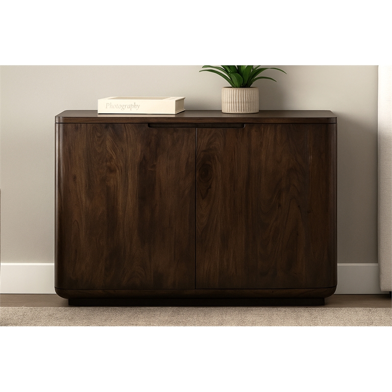 Bernard 2-Door Sideboard in Modern Barista Brown Finish on Acacia Solid Wood