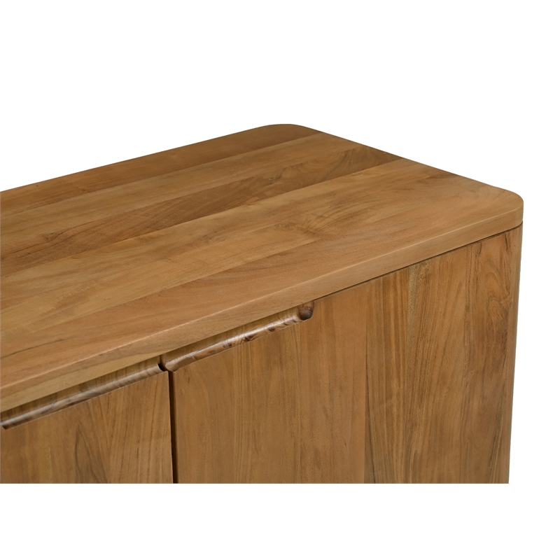 Bernard 2-Door Sideboard in Modern Acacia Tan Finish on Acacia Solid Wood