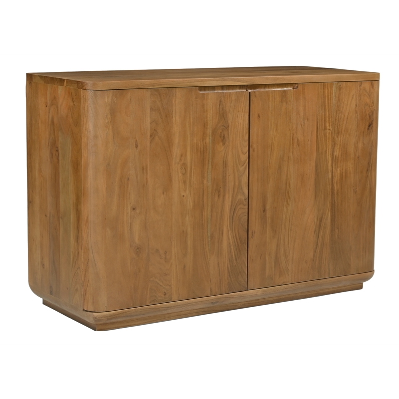 Bernard 2-Door Sideboard in Modern Acacia Tan Finish on Acacia Solid Wood