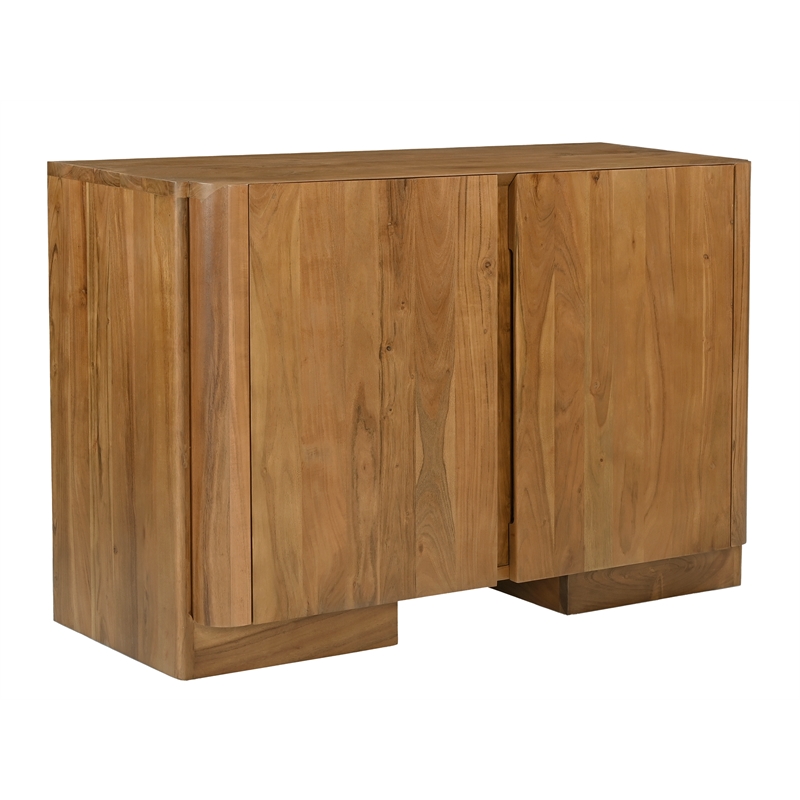 Percy 2-Door Sideboard in Modern Acacia Tan Finish on Acacia Solid Wood
