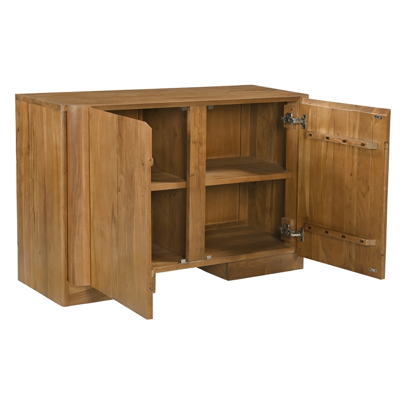 Percy 2-Door Sideboard in Modern Acacia Tan Finish on Acacia Solid Wood