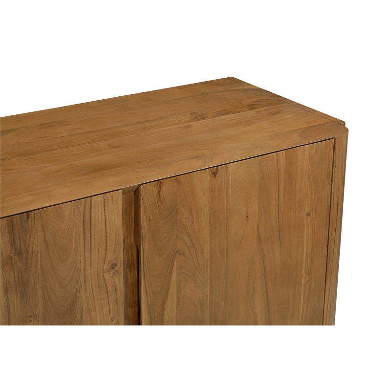 Percy 2-Door Sideboard in Modern Acacia Tan Finish on Acacia Solid Wood