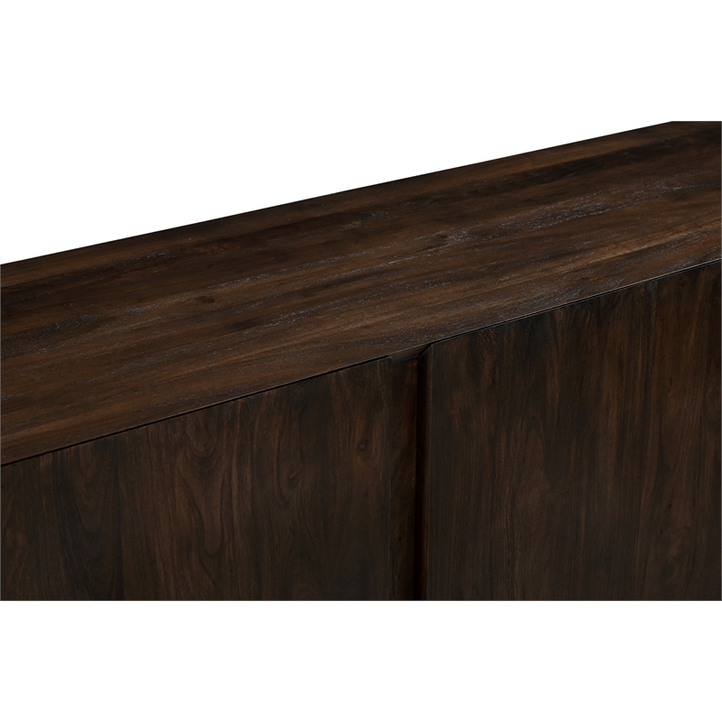Percy 4-Door Sideboard in Modern Barista Brown Finish on Acacia Solid Wood