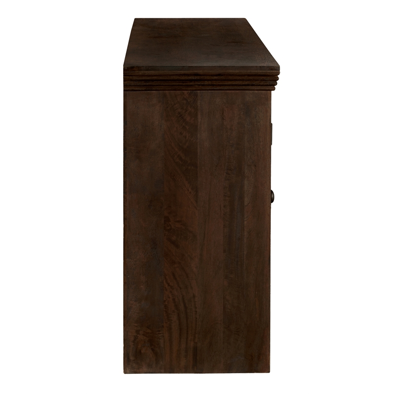 Hearst 4-Door 4-Drawer Sideboard in Traditional Barista Brown Finish Solid Wood