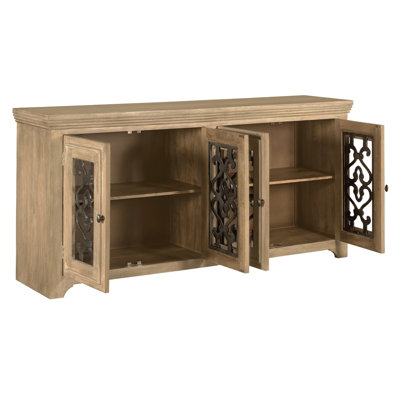 Hearst 4-Drawer Sideboard in Traditional Natural Finish on Solid Wood