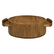 Flagstaff Round Cocktail Table 2-Drawer in Modern Spice Tan Finish on Solid Wood