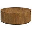 Flagstaff Round Cocktail Table 2-Drawer in Modern Spice Tan Finish on Solid Wood