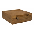 Flagstaff Square Cocktail Table 2-Drawer in Modern Spice Tan Finished Solid Wood
