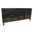 Magma 4-Door Sideboard in Modern Distressed Black Finish on Solid Wood