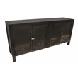 Magma 4-Door Sideboard in Modern Distressed Black Finish on Solid Wood