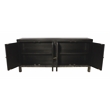 Magma 4-Door Sideboard in Modern Distressed Black Finish on Solid Wood