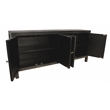 Magma 4-Door Sideboard in Modern Distressed Black Finish on Solid Wood