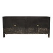 Magma 4-Door Sideboard in Modern Distressed Black Finish on Solid Wood