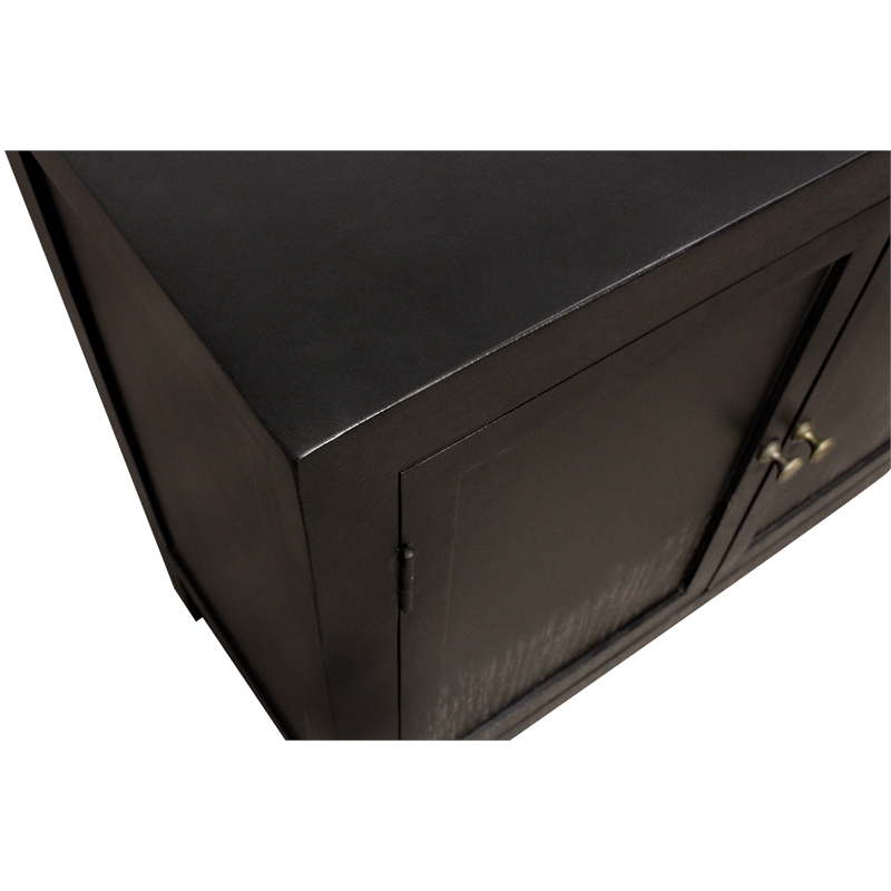 Magma 2-Door Sideboard in Modern Distressed Black Finish on Solid Wood