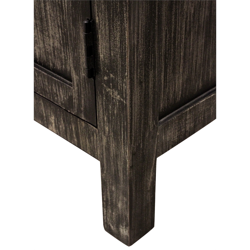 Magma 2-Door Sideboard in Modern Distressed Black Finish on Solid Wood