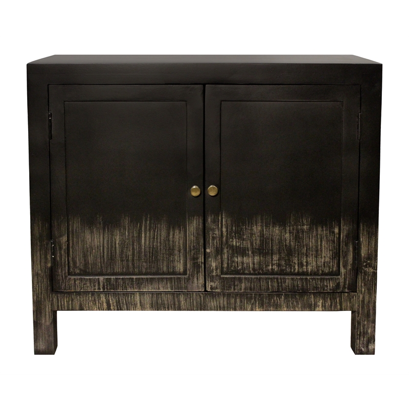 Magma 2-Door Sideboard in Modern Distressed Black Finish on Solid Wood