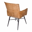 Gabriel Genuine Leather Arm Chair in Mid-Century Caramel Tan Finish