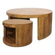 Molly Cocktail Table 2-Piece Set in a Modern Royal Walnut on Solid Wood