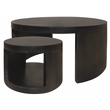 Molly Cocktail Table 2-Piece Set in a Modern Natural Black on Solid Wood