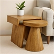 Tyson Nesting End Table 2-Piece Set in Modern Royal Walnut Finish on Solid Wood
