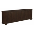 Astrid 6-Door Sideboard in a Mid-Century Barista Brown Finish on Oak Solid Wood