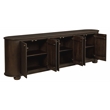 Astrid 6-Door Sideboard in a Mid-Century Barista Brown Finish on Oak Solid Wood