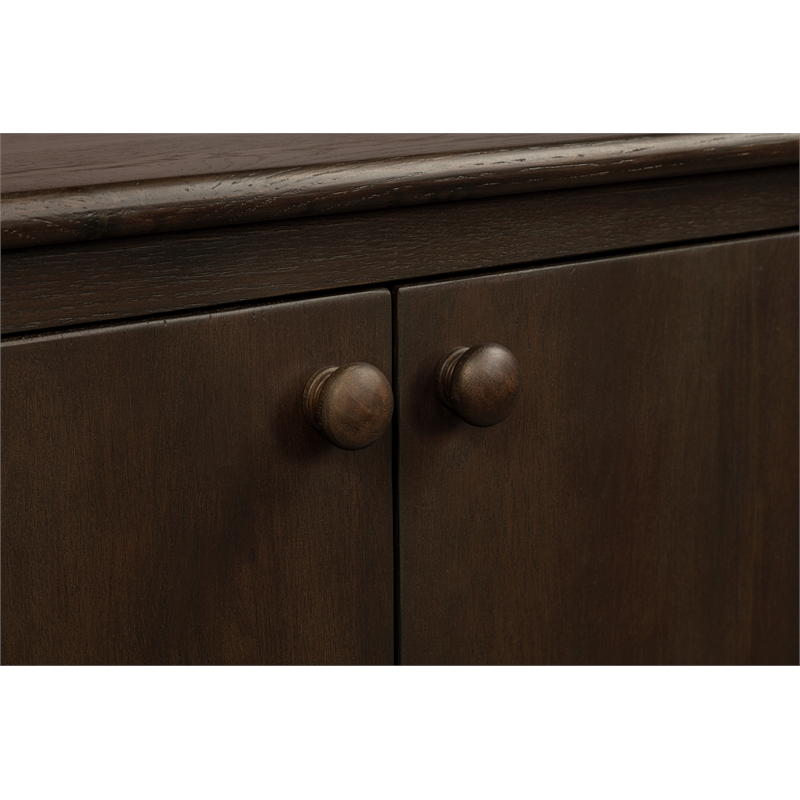 Astrid 6-Door Sideboard in a Mid-Century Barista Brown Finish on Oak Solid Wood