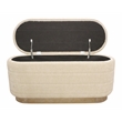 Jackie Storage Bench in Contemporary Beige Multi-Weave Fabric on Solid Wood Base