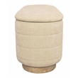Jackie Storage Bench in Contemporary Beige Multi-Weave Fabric on Solid Wood Base
