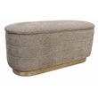 Jackie Storage Bench in Contemporary Slate Multi-Weave Fabric on Solid Wood Base
