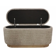 Jackie Storage Bench in Contemporary Slate Multi-Weave Fabric on Solid Wood Base