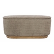 Jackie Storage Bench in Contemporary Slate Multi-Weave Fabric on Solid Wood Base
