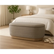Jackie Storage Bench in Contemporary Slate Multi-Weave Fabric on Solid Wood Base