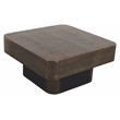 Landon Cocktail Table in Contemporary Stamped Brass Cladding on Solid Wood