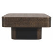 Landon Cocktail Table in Contemporary Stamped Brass Cladding on Solid Wood