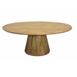 Jaden Round Dining Table in Mid-Century Distressed Natural Finish on Solid Wood