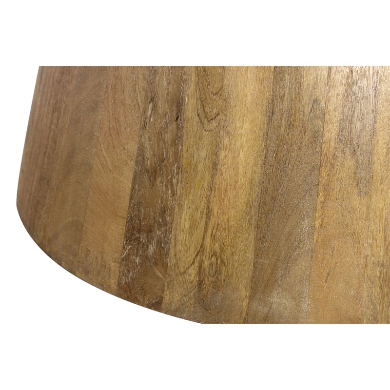 Jaden Round Dining Table in Mid-Century Distressed Natural Finish on Solid Wood