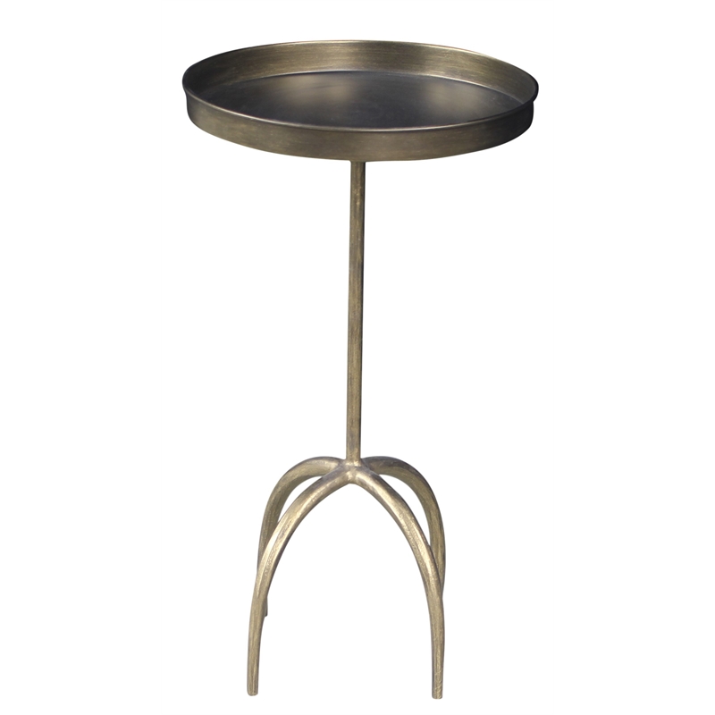 Jasper Side Table in Modern Brass Plated Finish on Iron