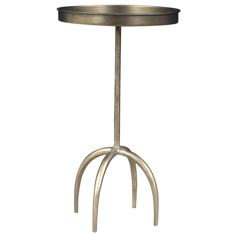 Jasper Side Table in Modern Brass Plated Finish on Iron