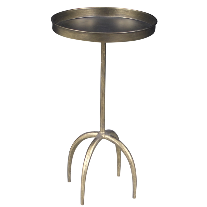 Jasper Side Table in Modern Brass Plated Finish on Iron