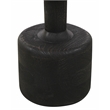 Caspian Side Table with White Marble Top in Modern Distressed Black Finish